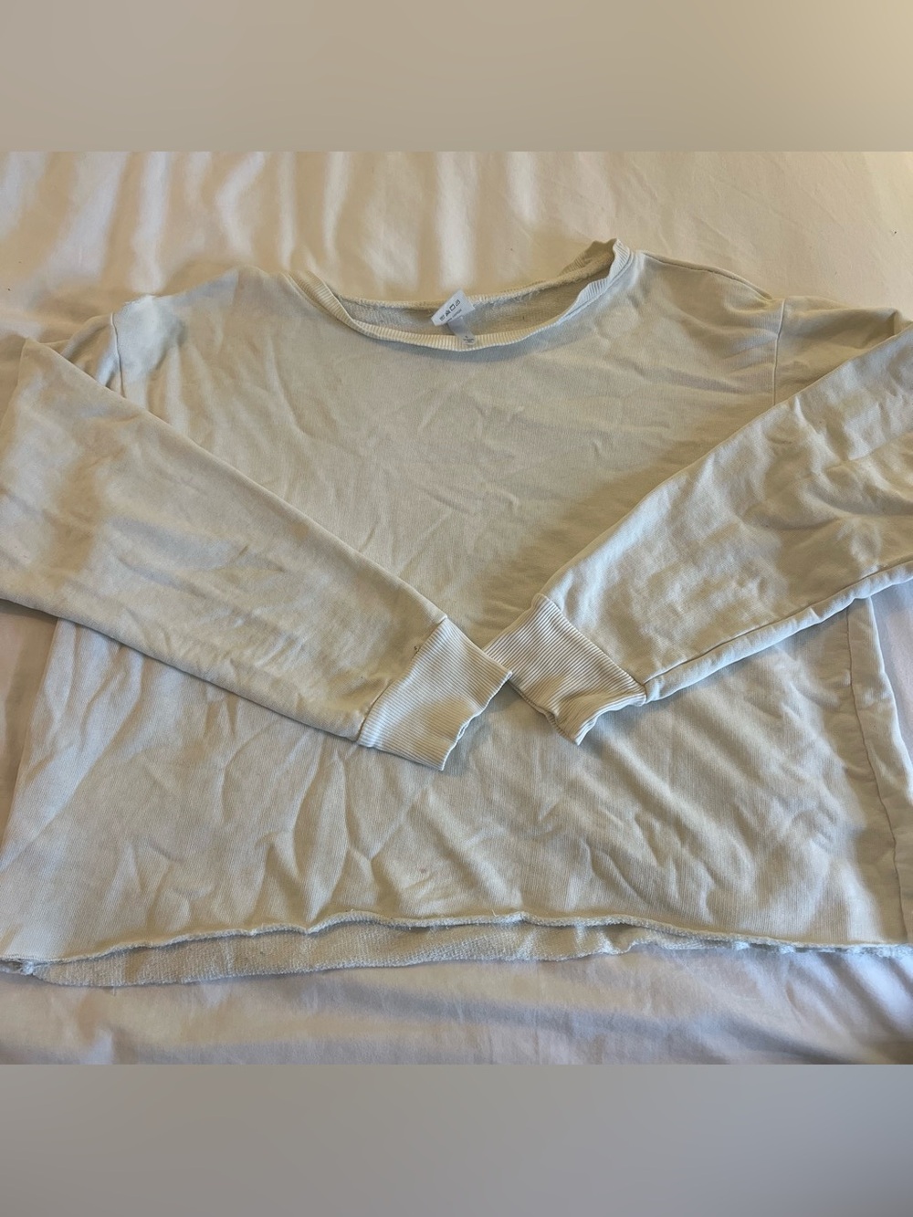Light Cream Long-Sleeve Crewneck Shirt